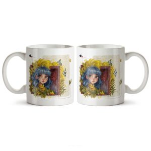 ماگ سرامیکی ساده طرح دخترانه کد MGC-122