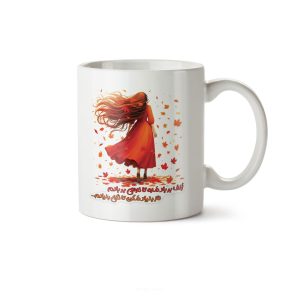 ماگ سرامیکی ساده طرح دخترانه و عاشقانه کد MGC-147