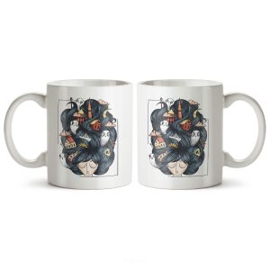 ماگ سرامیکی ساده طرح دخترانه دختر احساسی کد MGC-170