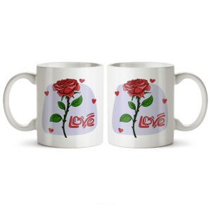 ماگ سرامیکی ساده طرح فانتزی و عاشقانه کد MGC-202